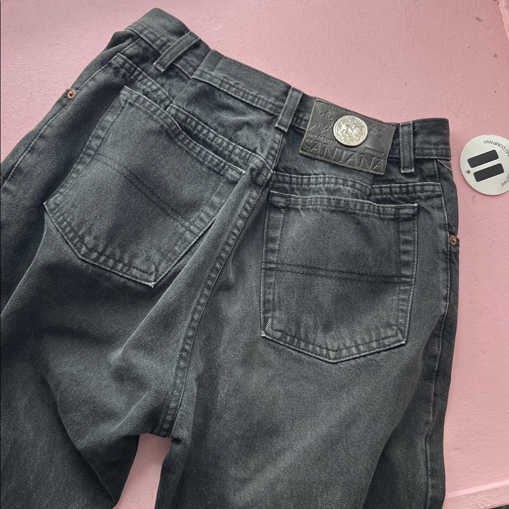 Womens Black Jeans mid rise straight leg Streetwear darted waist